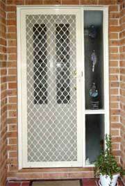 Diamond Grille White mesh front security door - security doors sunshine coast