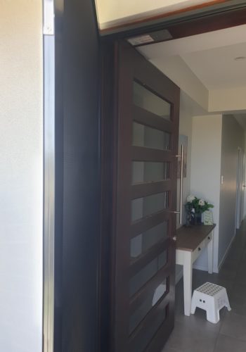 Designed Brown Stainless Hinged Door — Security Screen Doors in Sunshine Coast, QLD