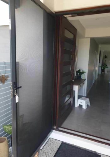 Black Stainless Hinged Door — Security Screen Doors in Sunshine Coast, QLD