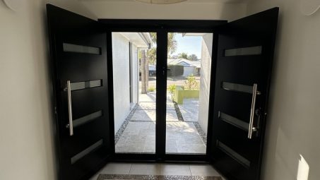 Residential House with Opened Security Doors