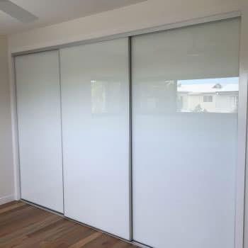 white glass sliding wardrobe doors - Sunshine Coast